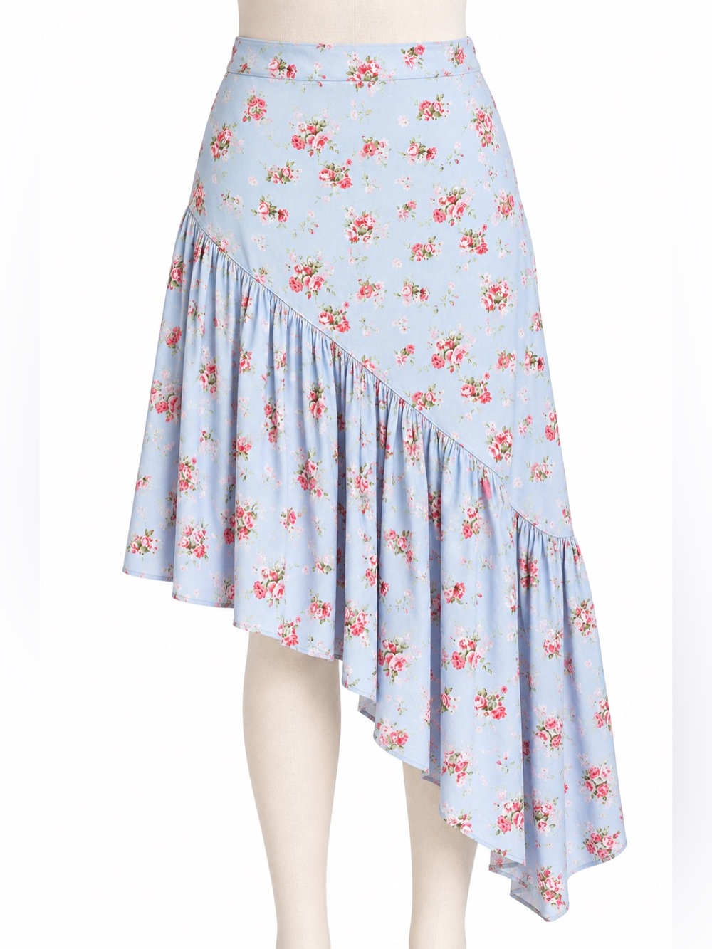 Abercrombie & Fitch Light Blue Floral High-Low Skirt